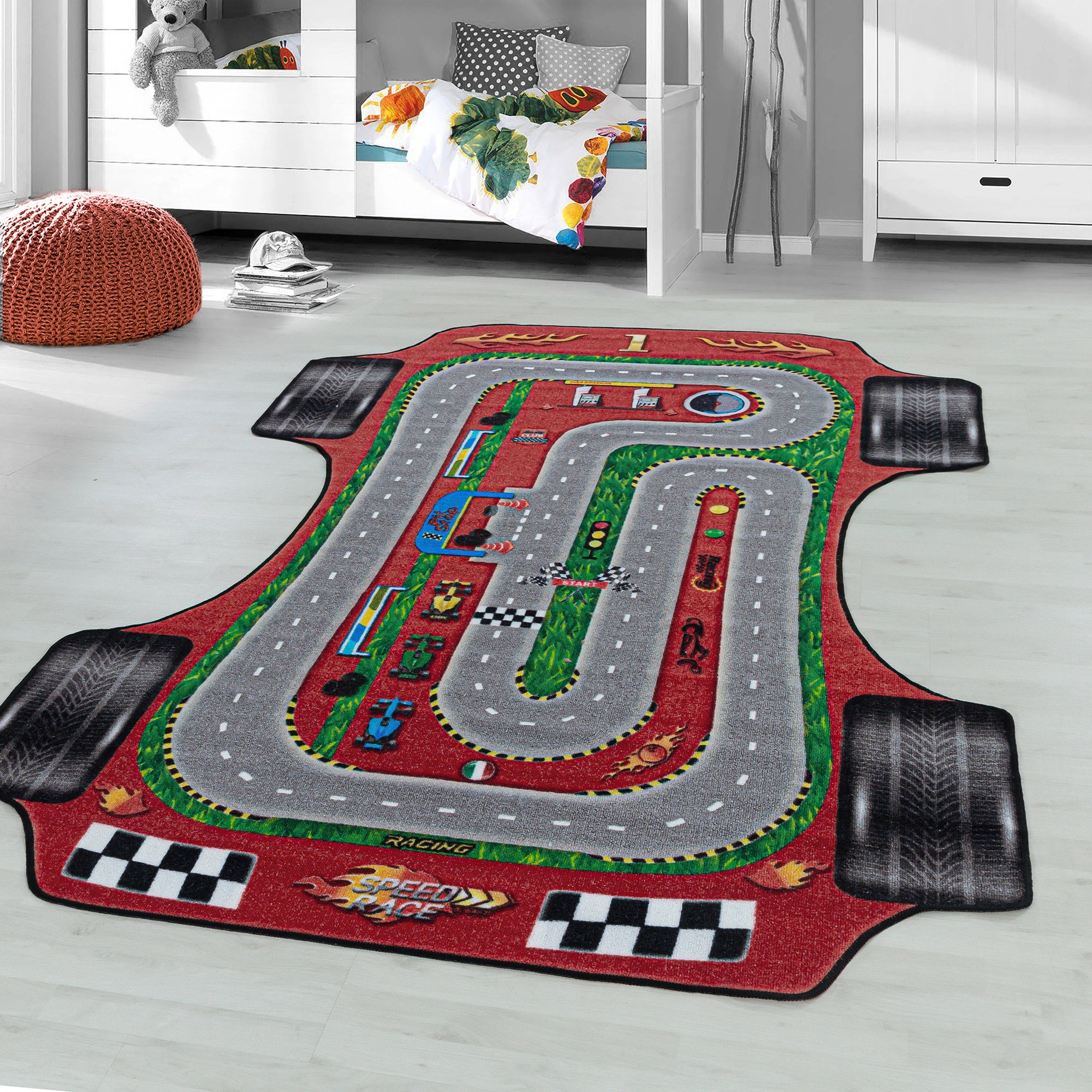 Race Track Rug Red