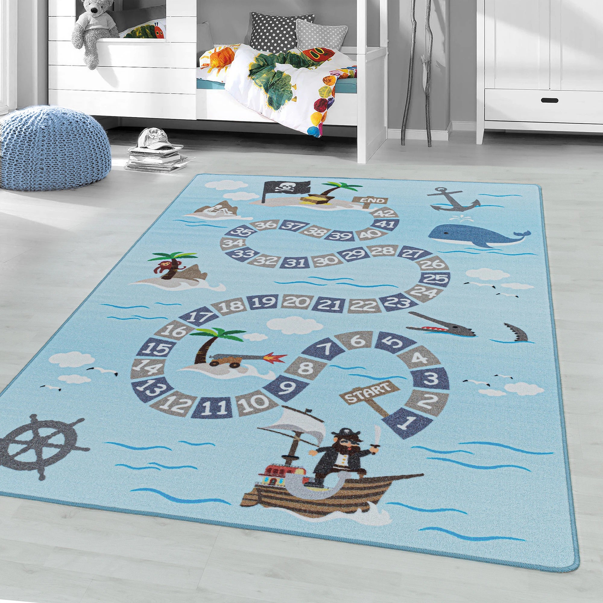 Piratenteppich Blau