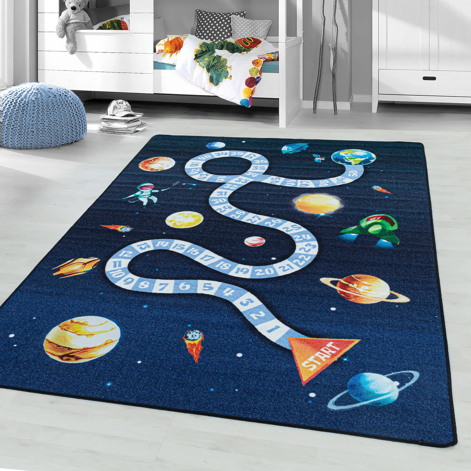 Space Teppich, Marineblau