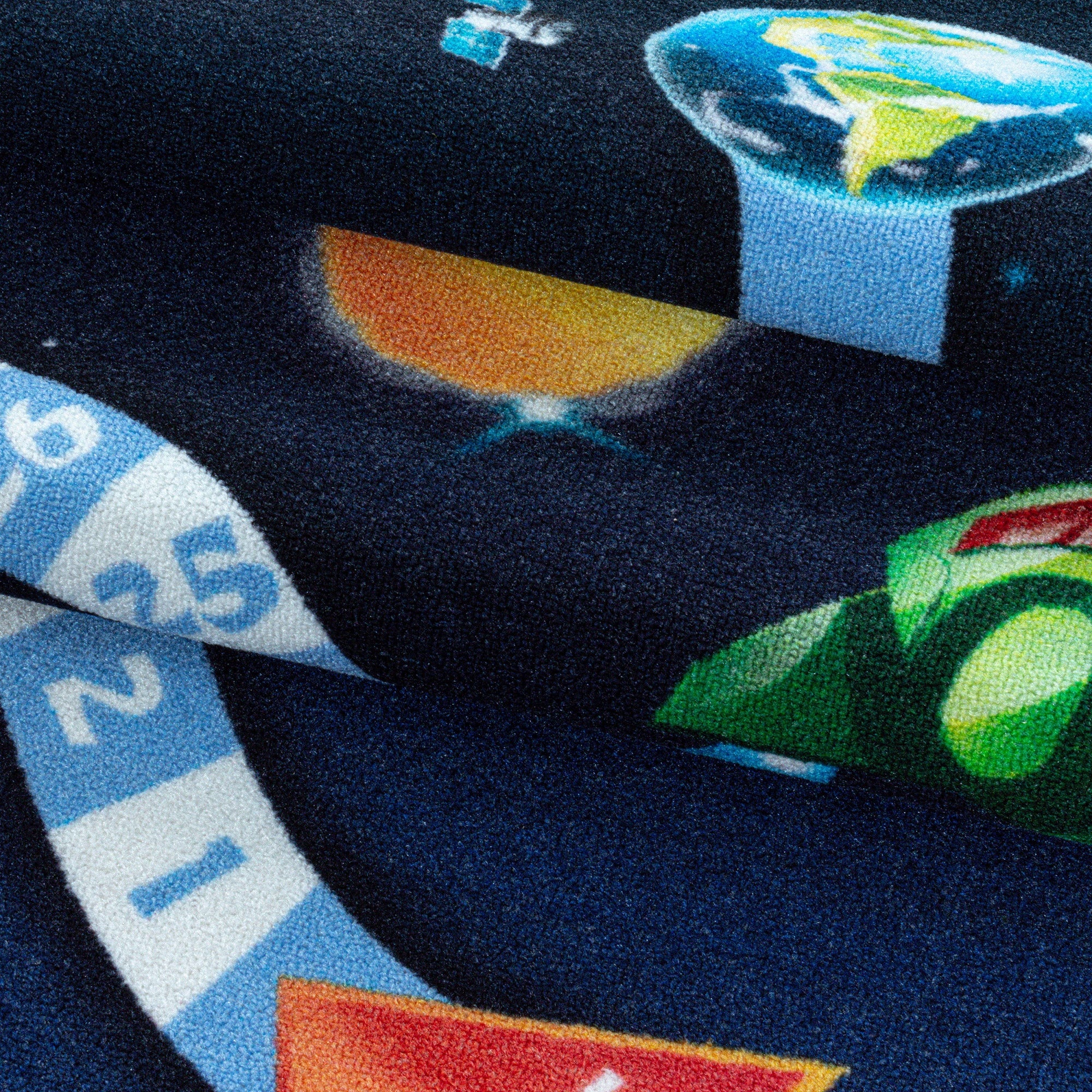 Space Teppich, Marineblau