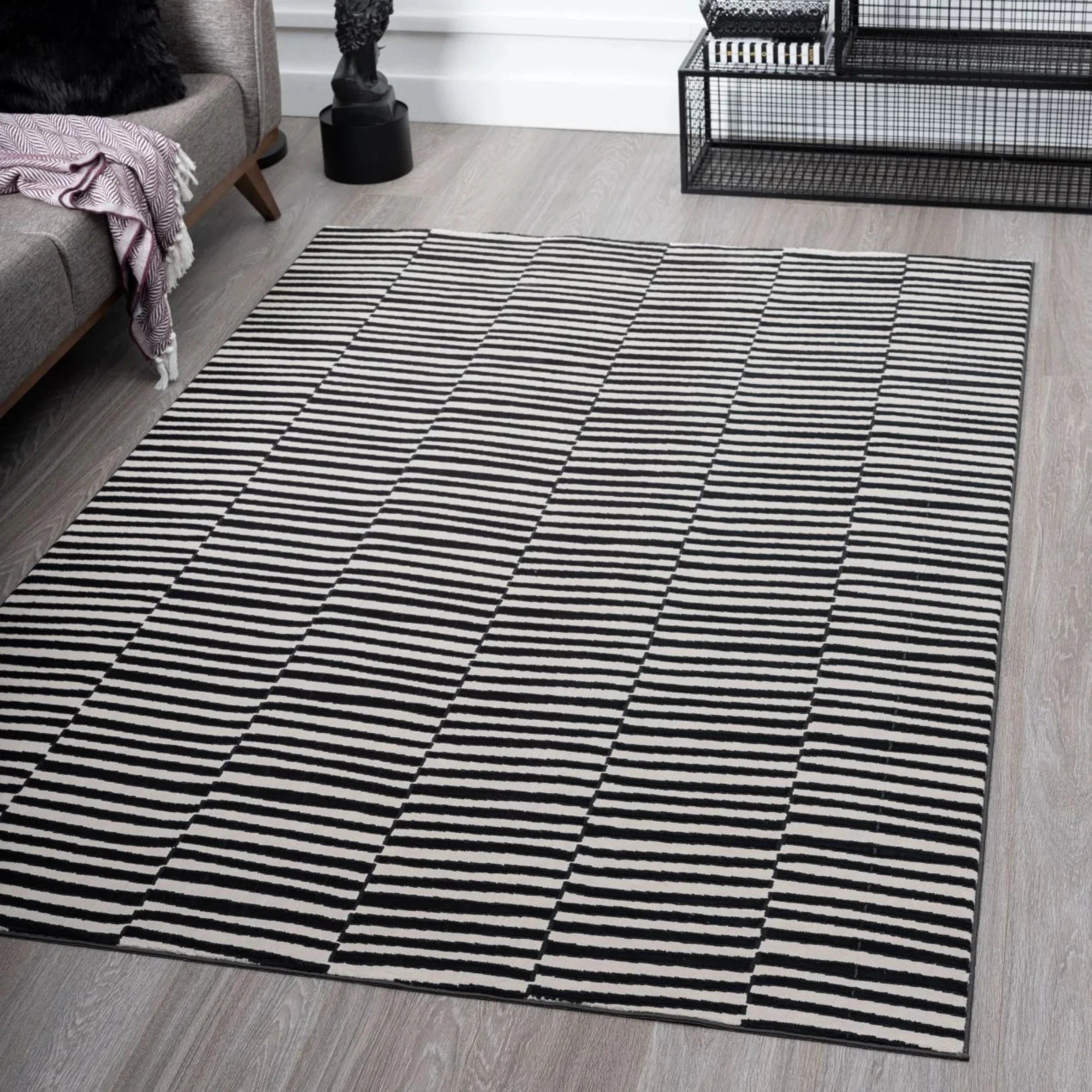 Urban Lines Monochrome Stripe Rug