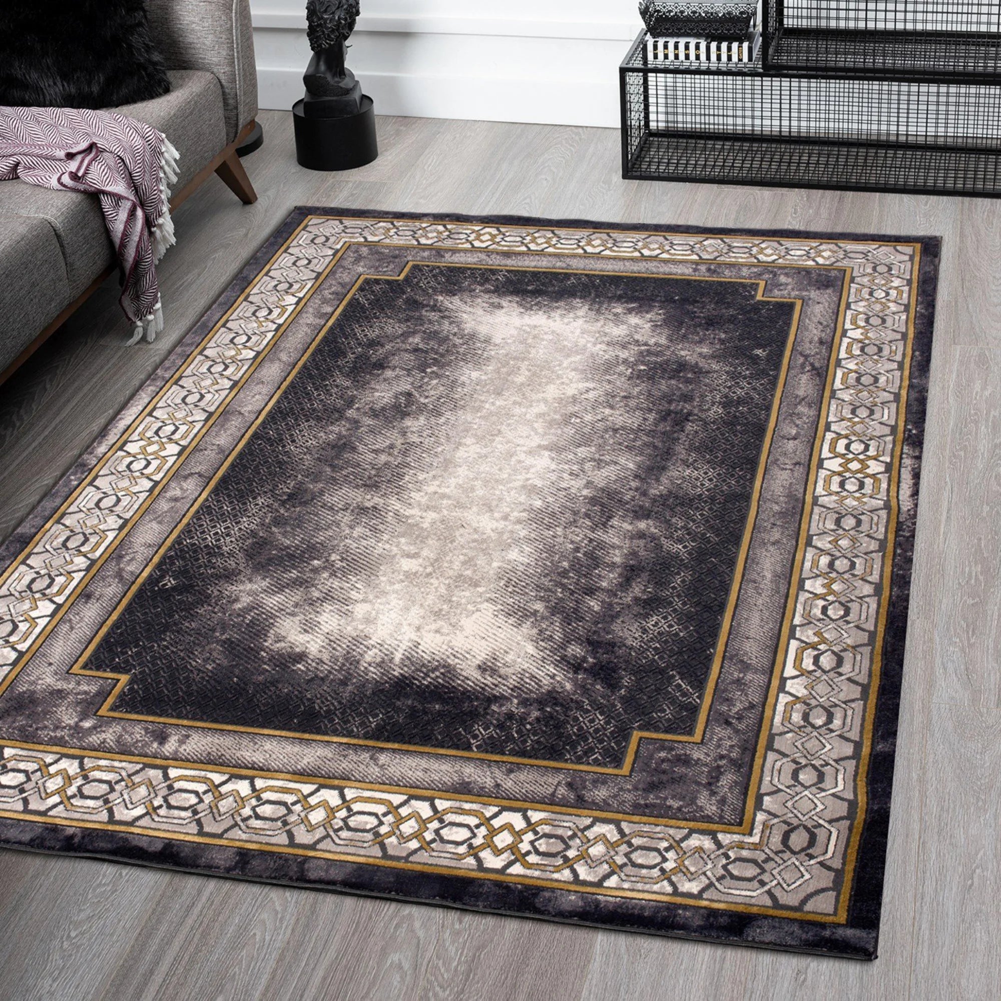 Imperial Crest Framed Medallion Rug