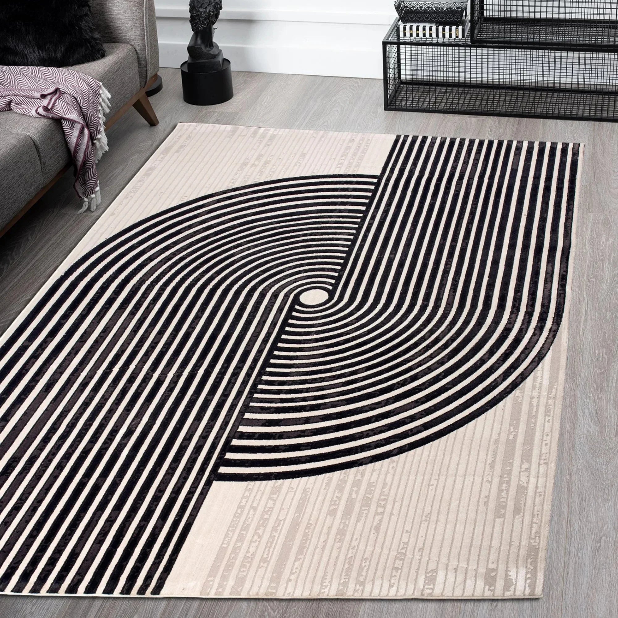 Orbit Spiral Modern Abstract Rug