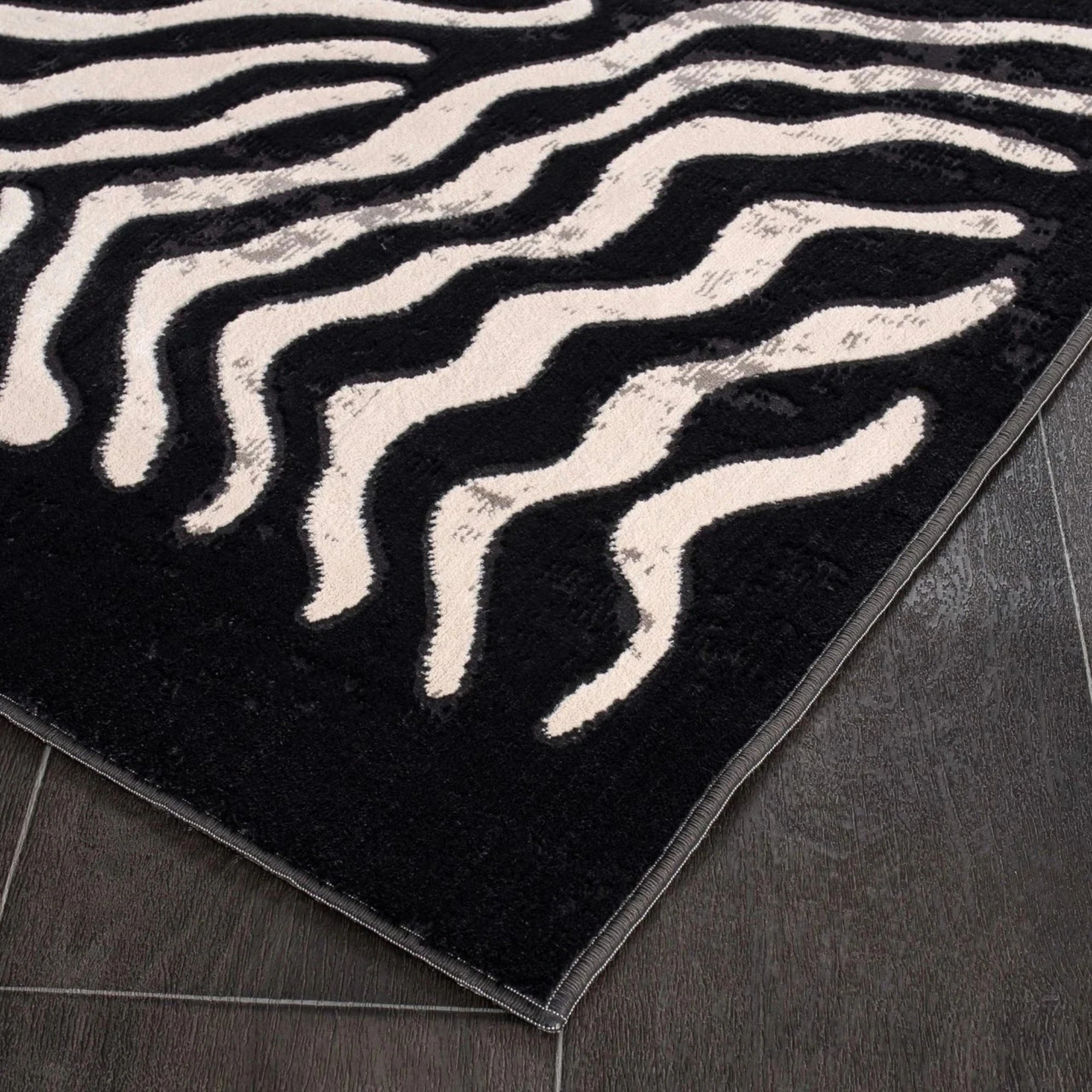 Savage Stripes Zebra Print Rug