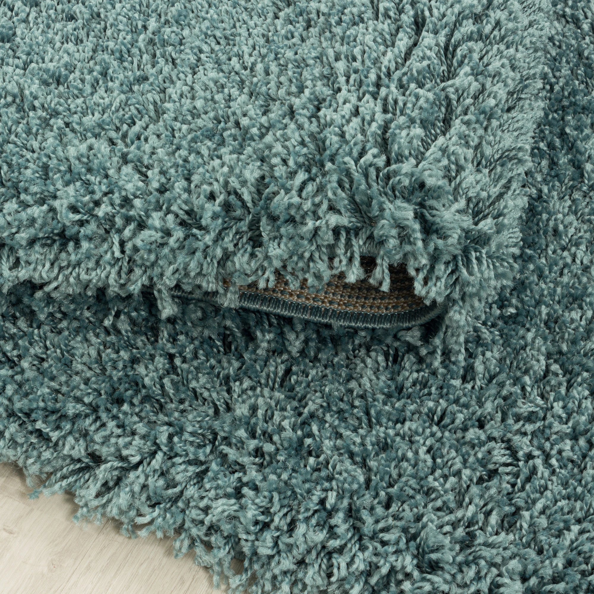 Turquoise Plush High Pile Shag Rug