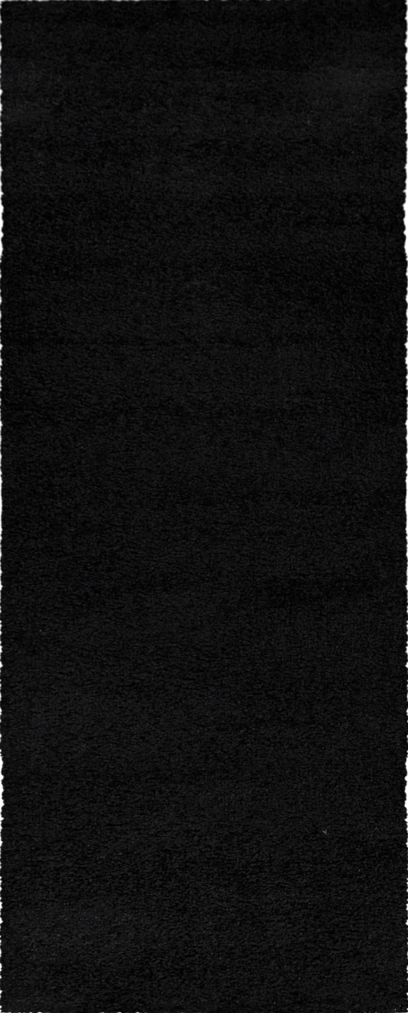 Black Plush High Pile Shag Rug