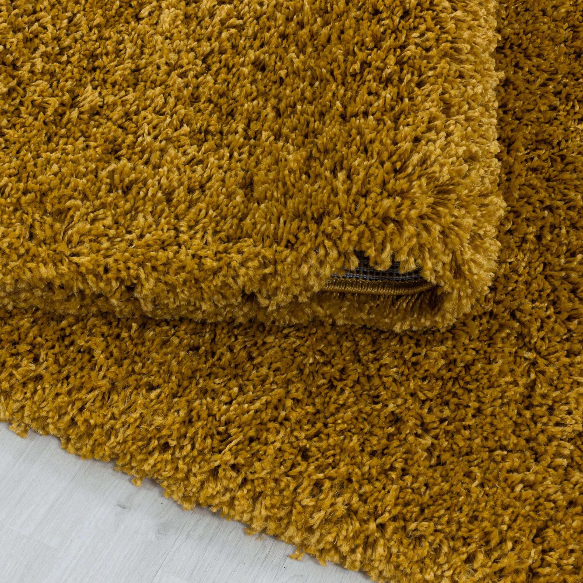 Gold Plush High Pile Shag Rug