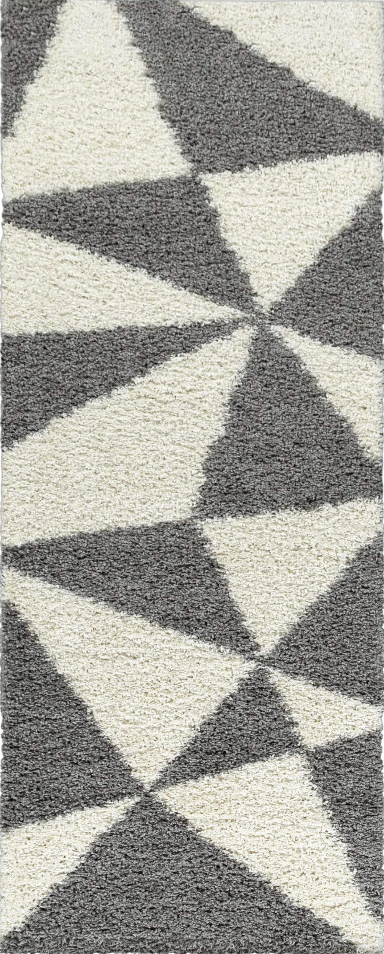 Modern Teal Triangle Shag Rug | Gray