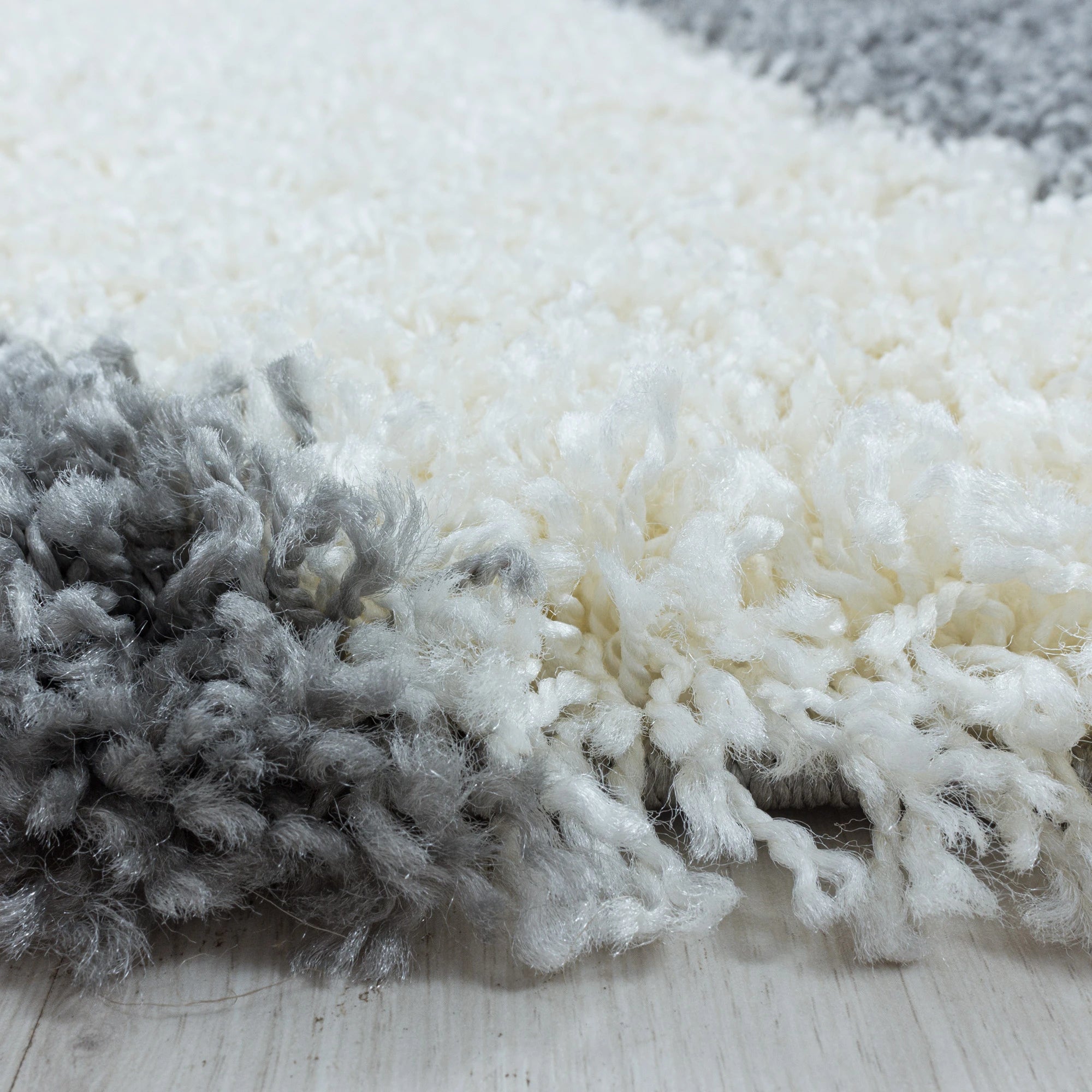 Modern Teal Triangle Shag Rug | Gray