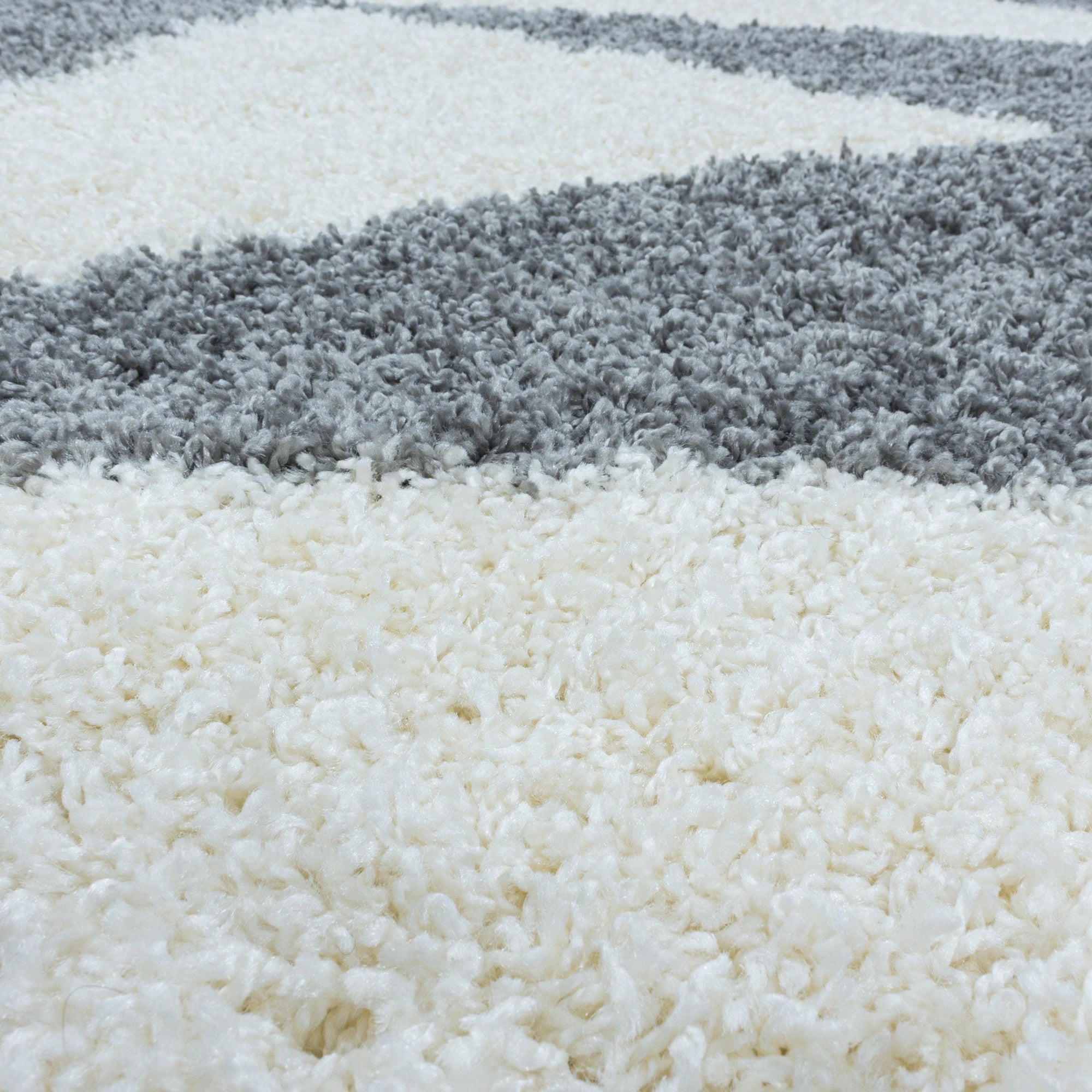 Modern Teal Triangle Shag Rug | Gray