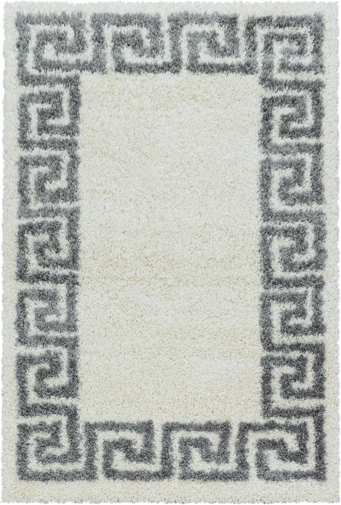 Meander Pattern Neutral Area Rug