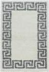 Meander Pattern Neutral Area Rug Cream