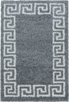 Meander Pattern Elegant Area Rug Gray