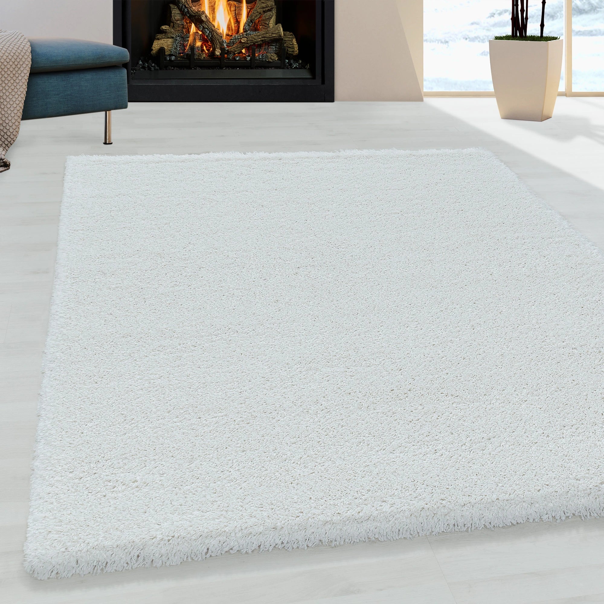 Ultra-Soft Shag High Pile Rug | White