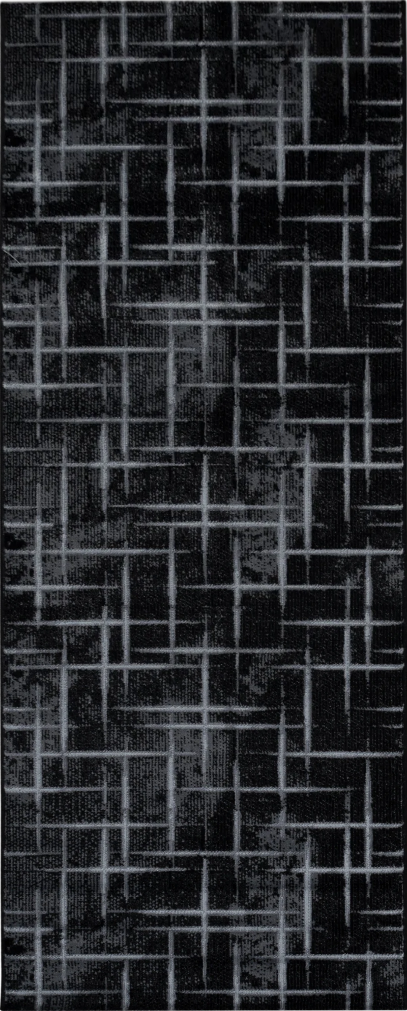 Striped Streaked Rug Black