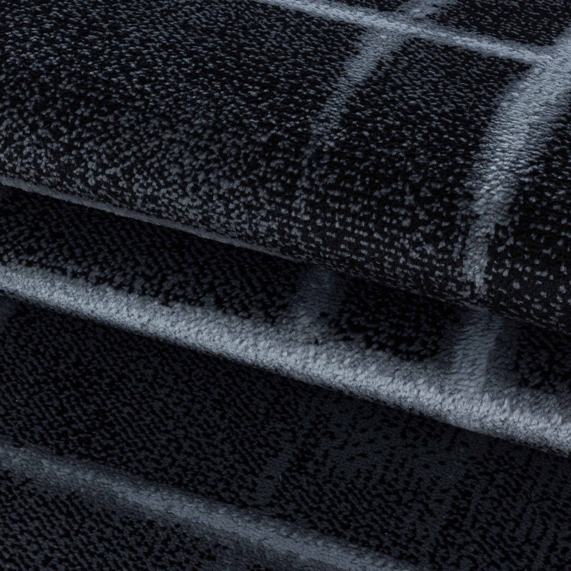 Striped Streaked Rug Black
