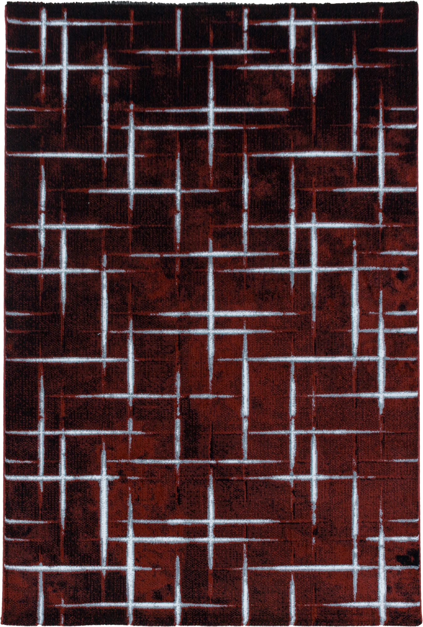 Striped Pinstripe Rug Red