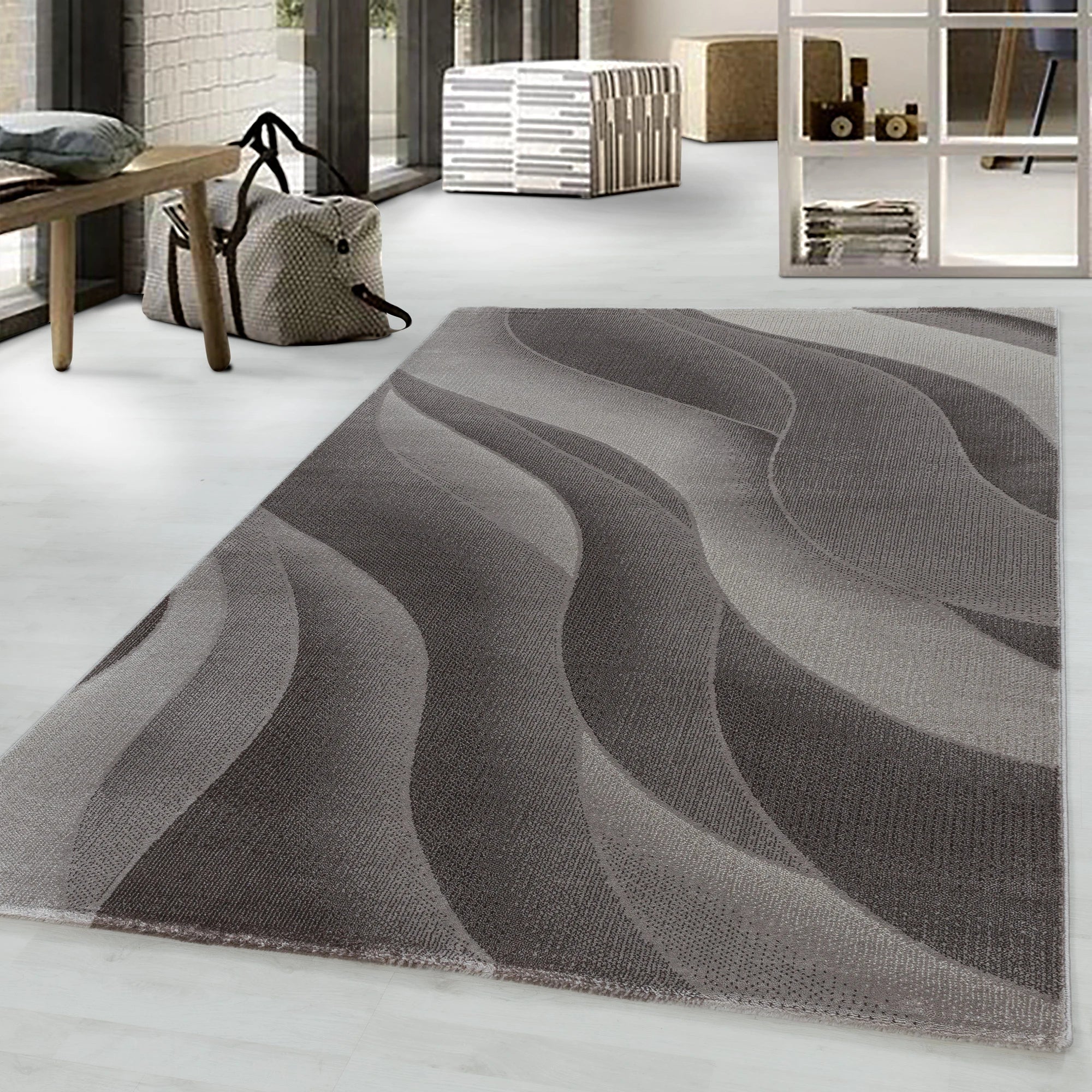 Waves Rug Brown