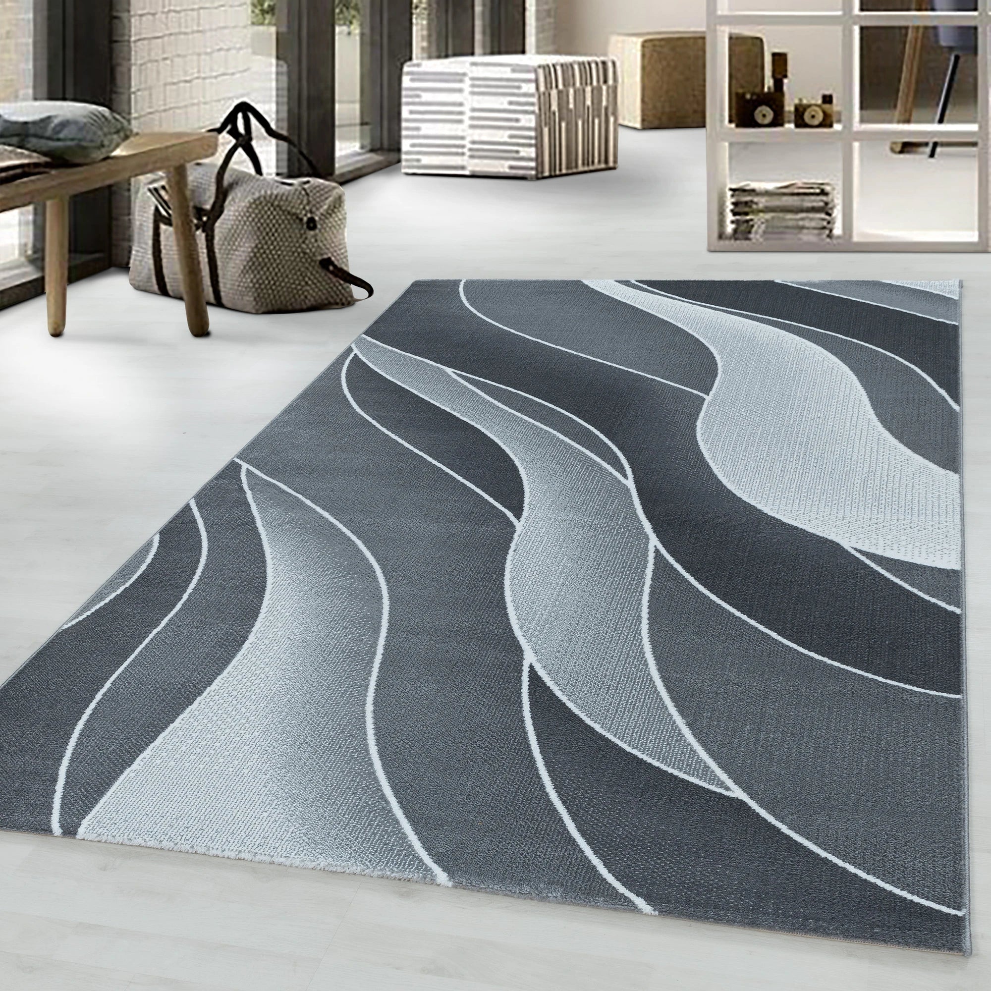 Waves Rug Gray
