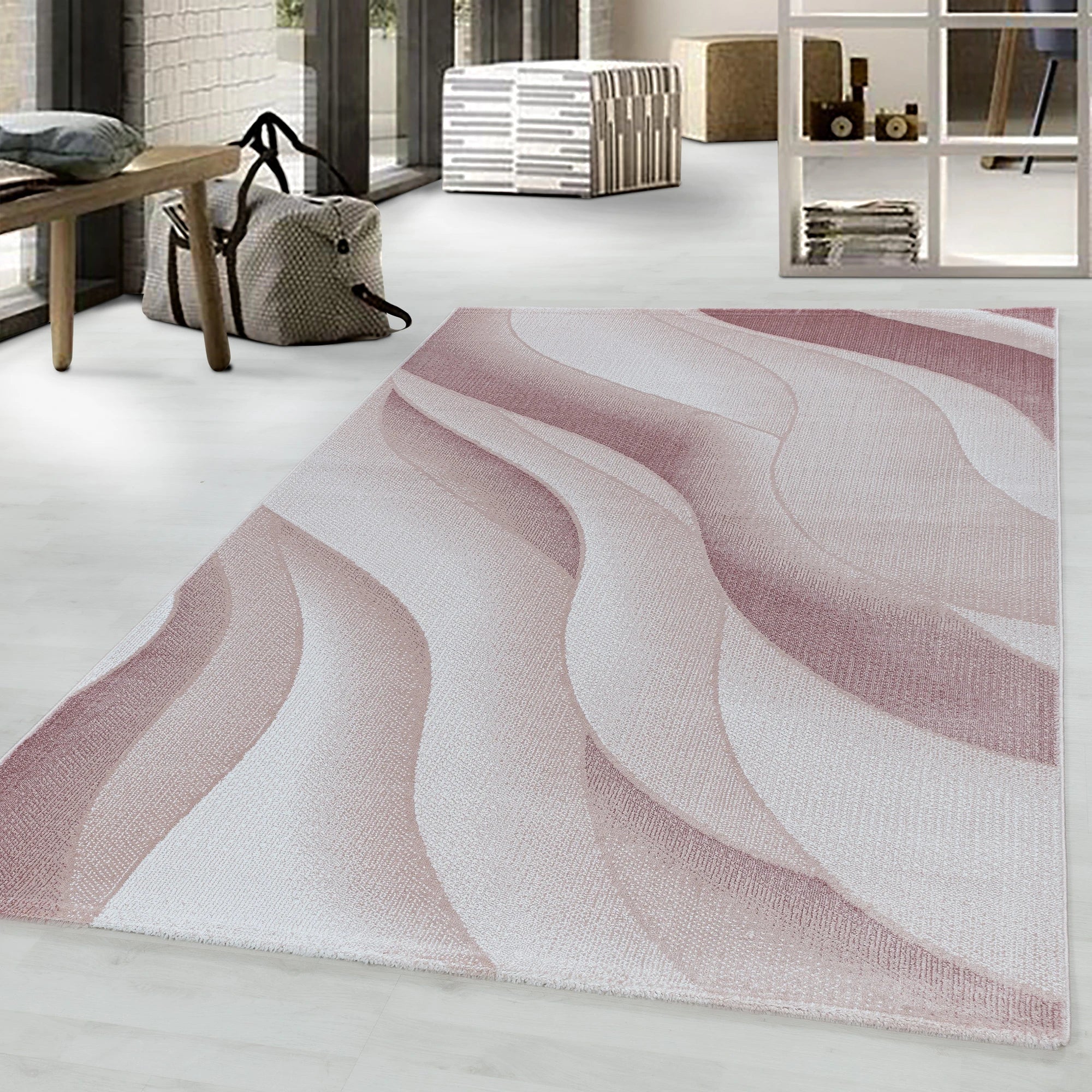 Waves Rug Pink