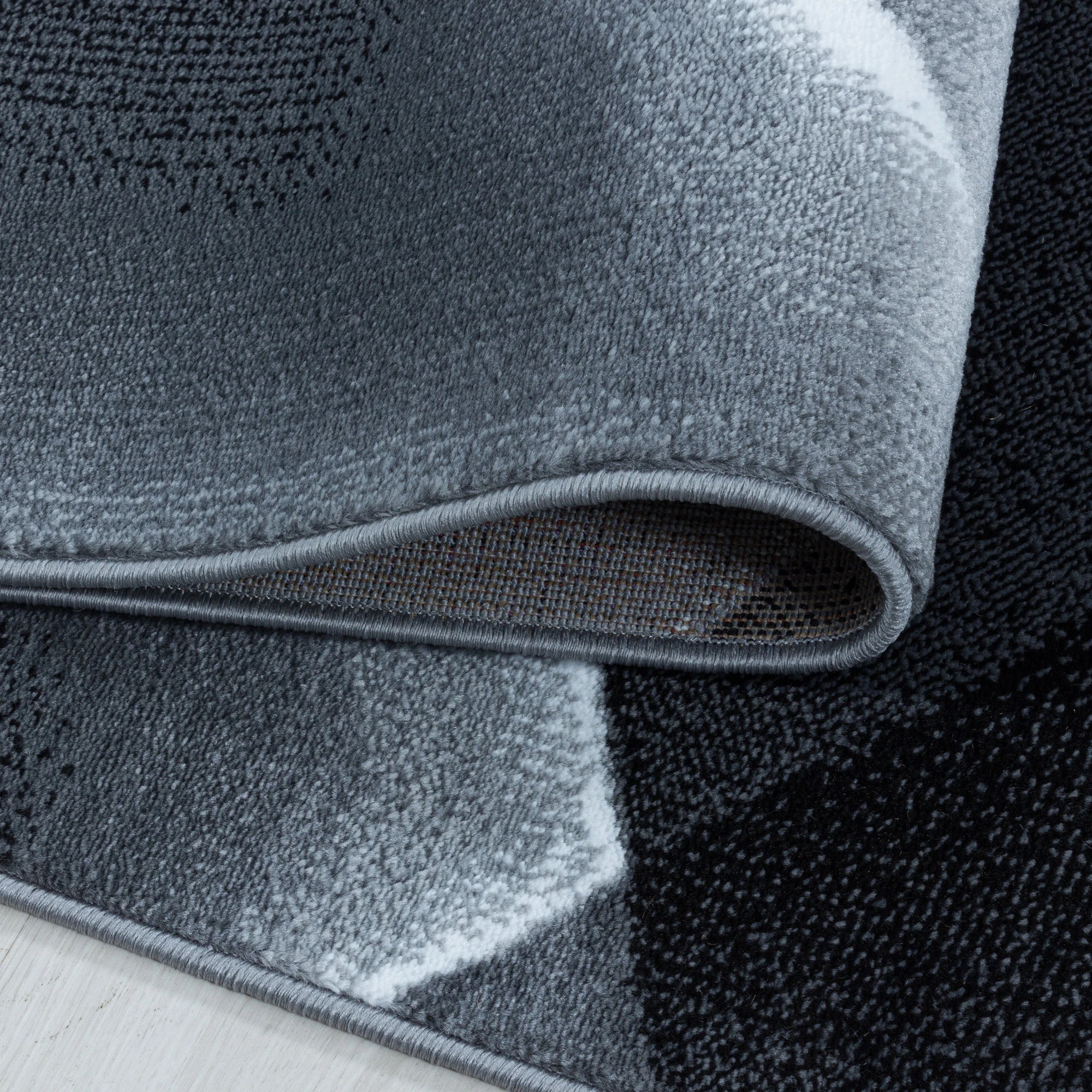 Abstrakter Modernist Teppich Schwarz