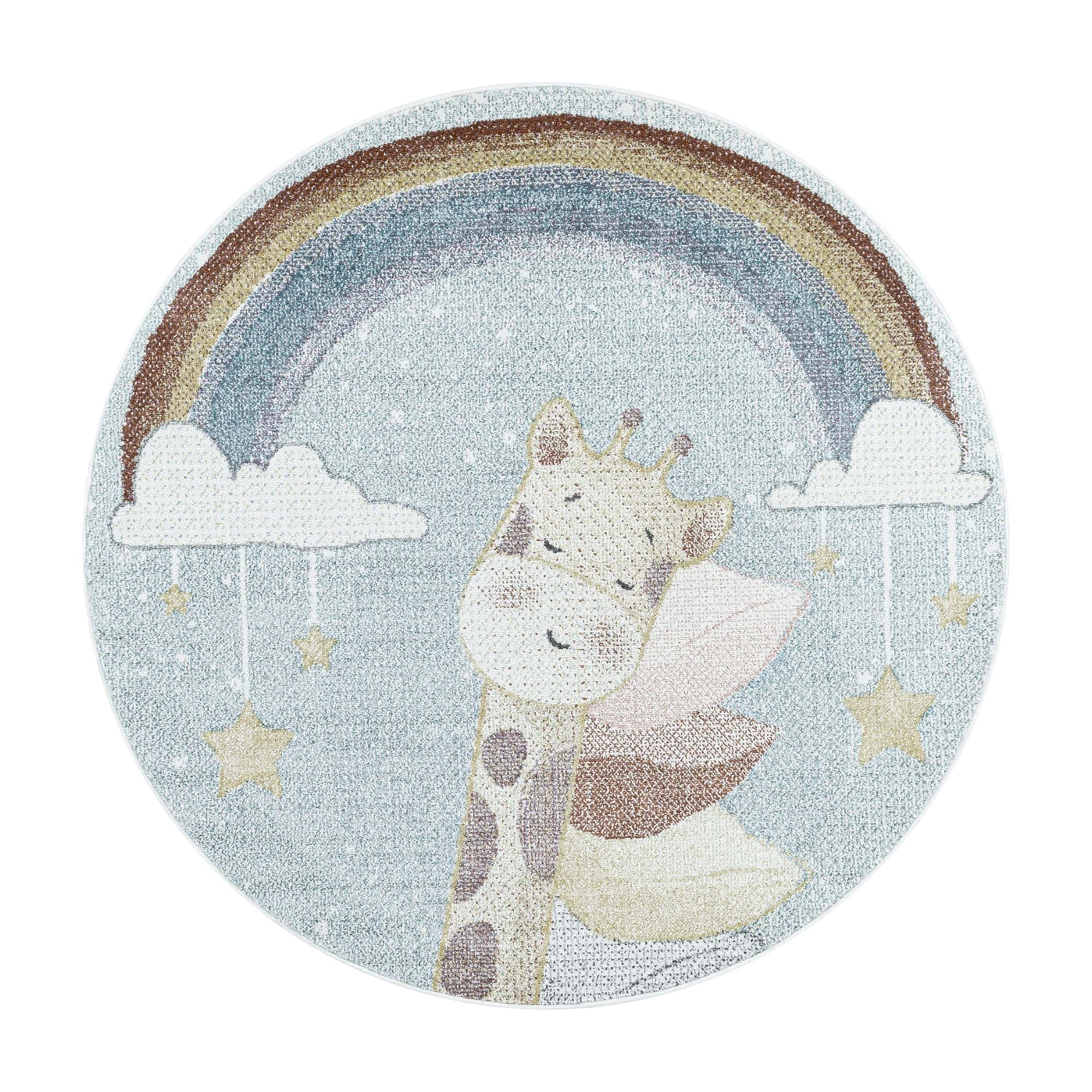 Giraffe Kids Rug Blue