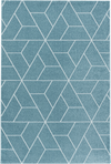 Angular Diamond Modern Area Rug Blue