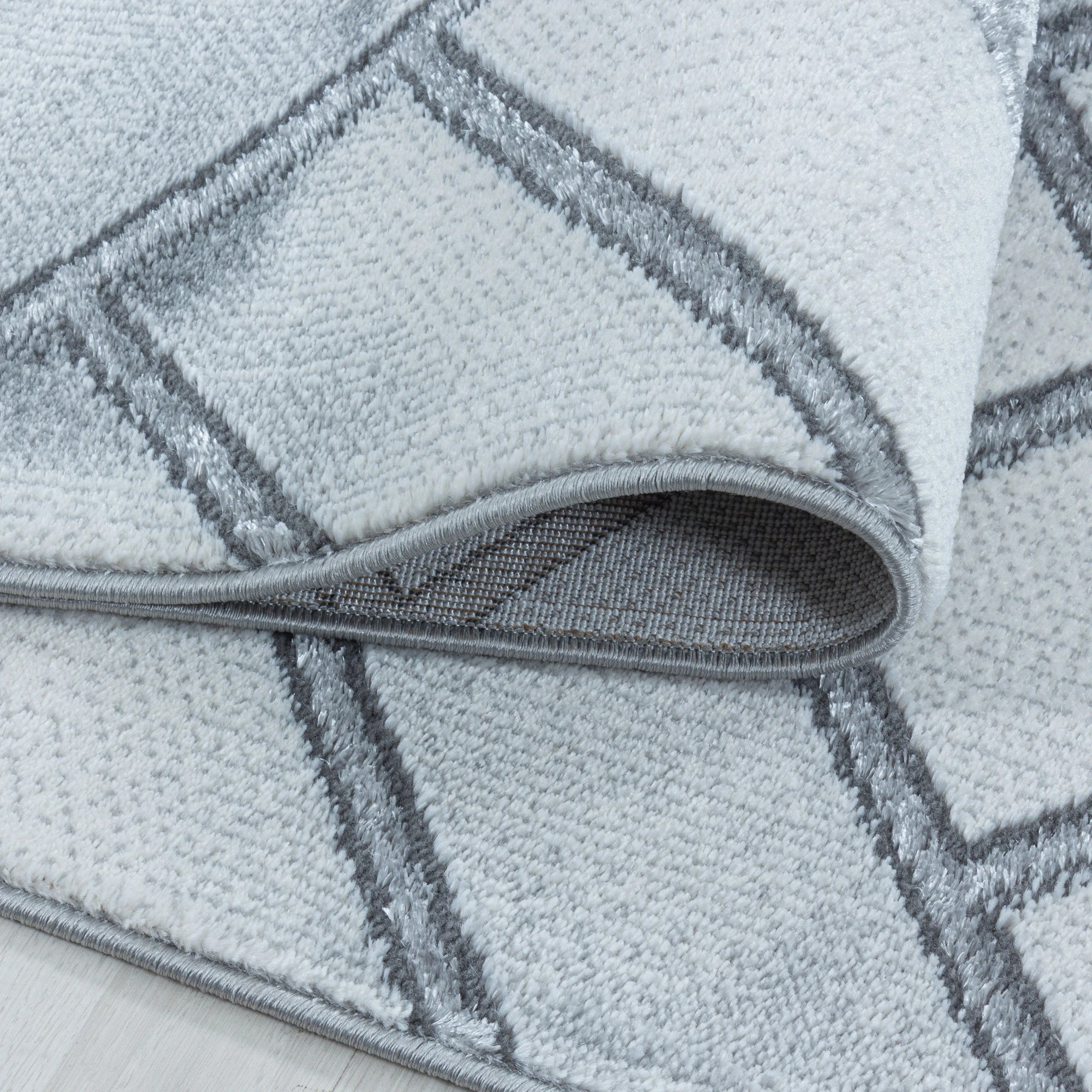 Marble Neutral Floor Rug Silver