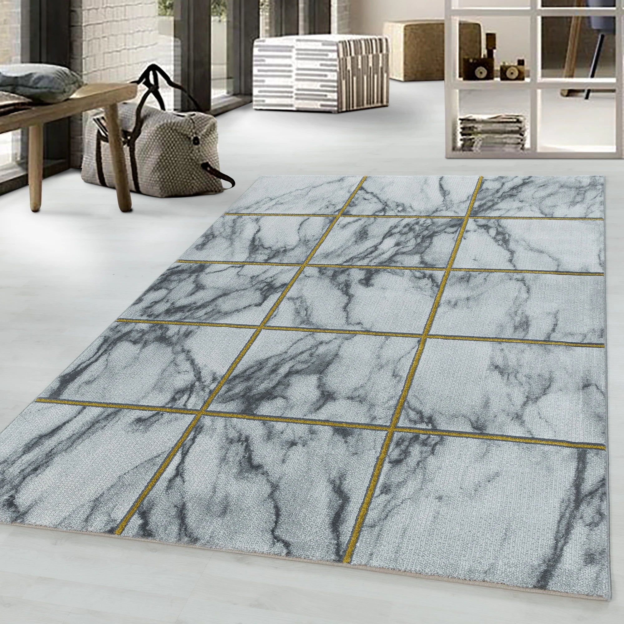 Marble Area Elegant Rug Modern
