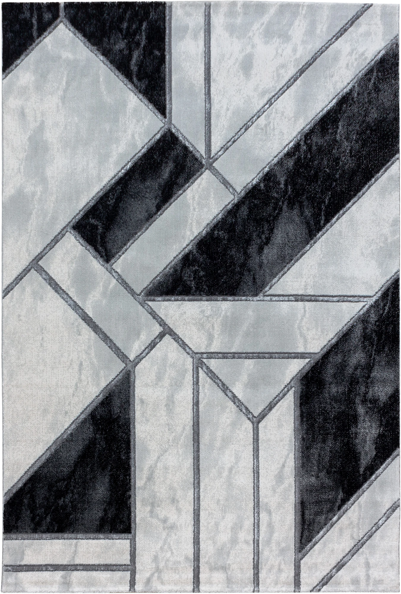 Marble Elegant Area Rug Silver