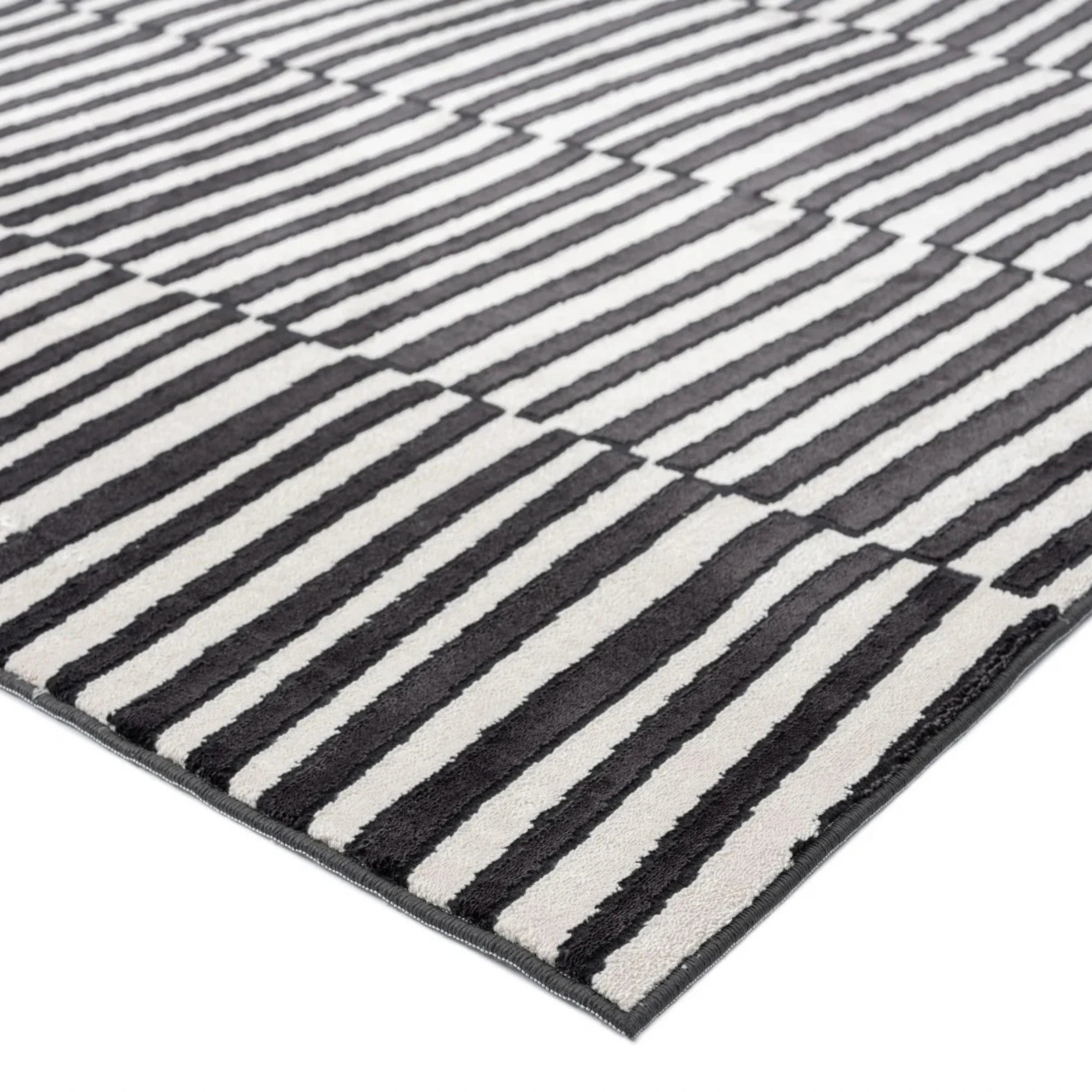 Urban Lines Monochrome Stripe Rug