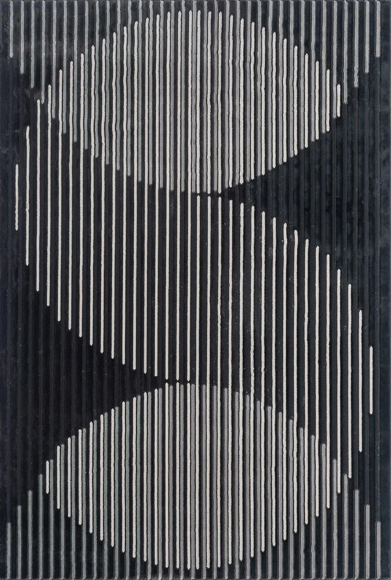 Monochrome Illusion Curve Rug