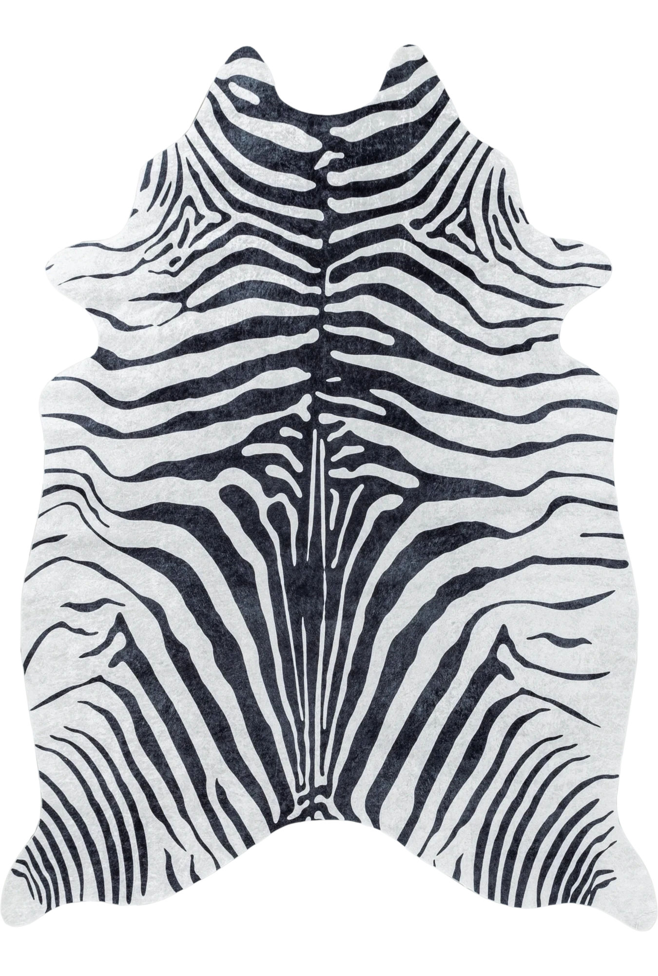 Moderner Teppich in Zebra-Optik | Schwarz