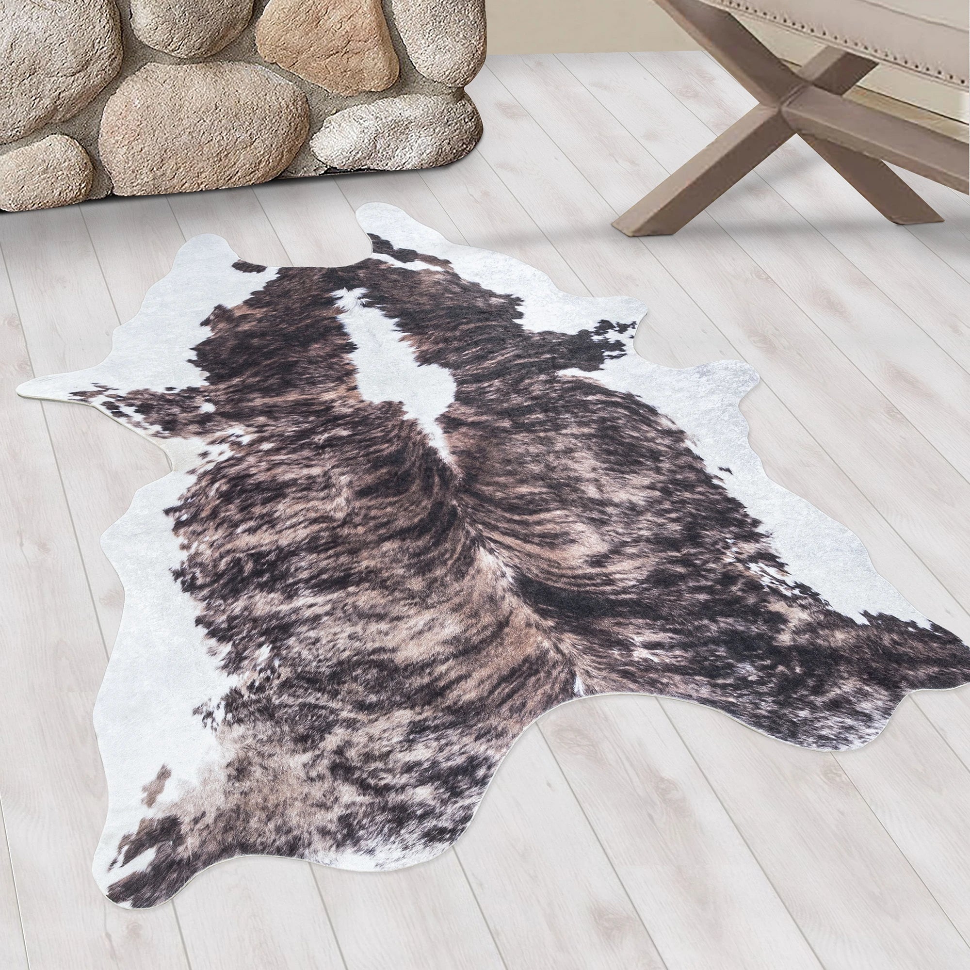 Cowhide Imitation Premium Rug Brown