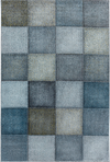 Grid Rug Modern Blue