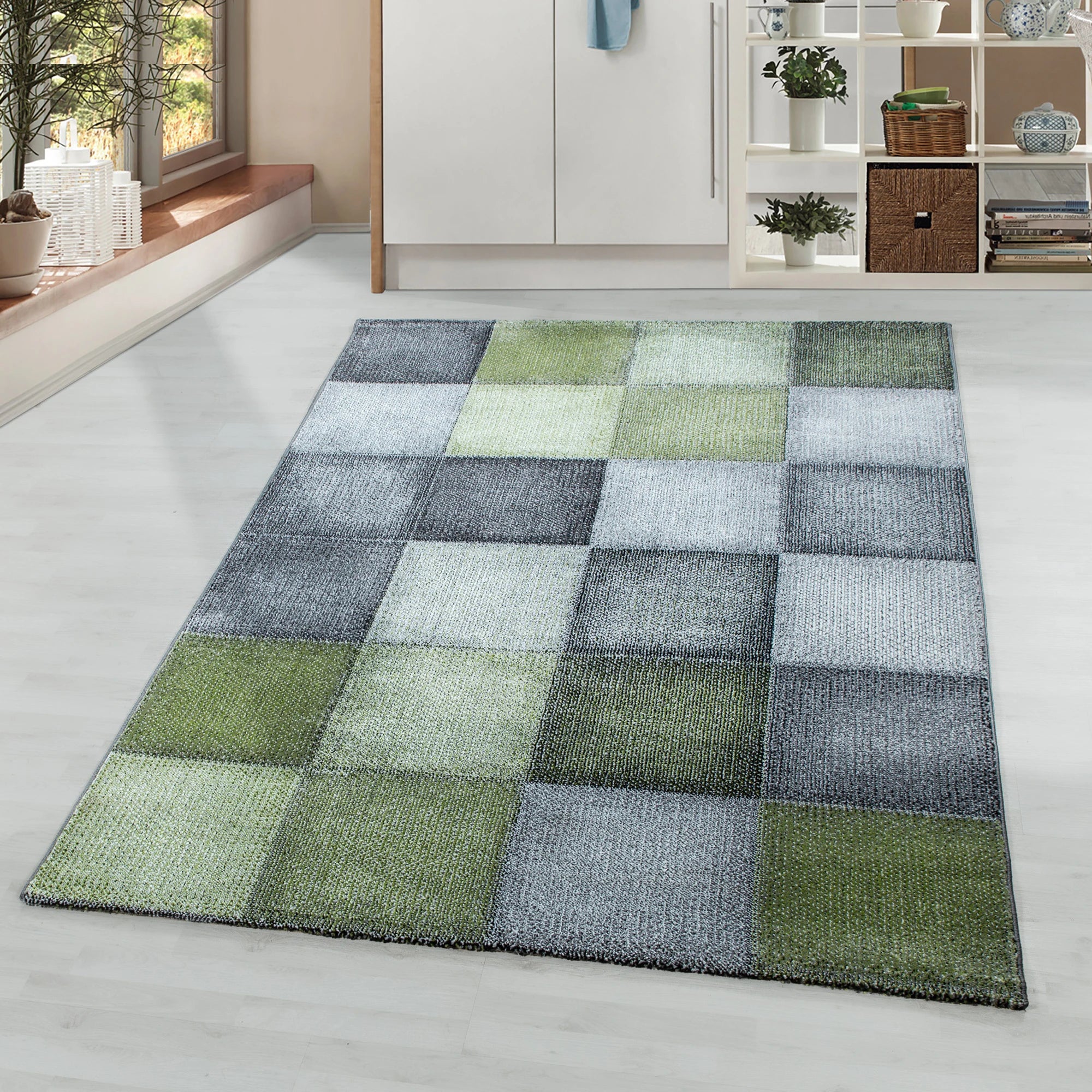 Checkered Rug Green