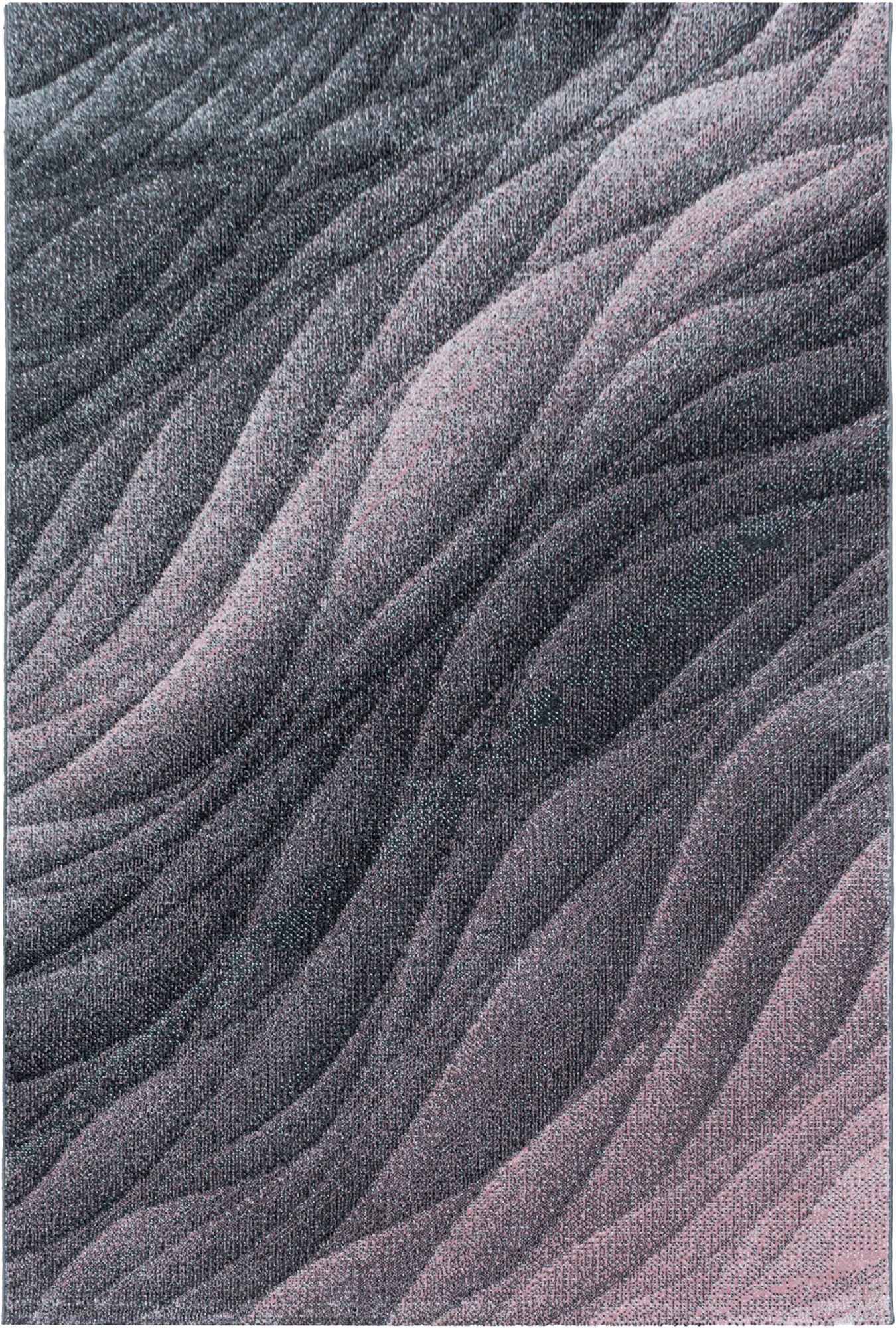 Abstract-waves Modernist Neutral Floor Rug