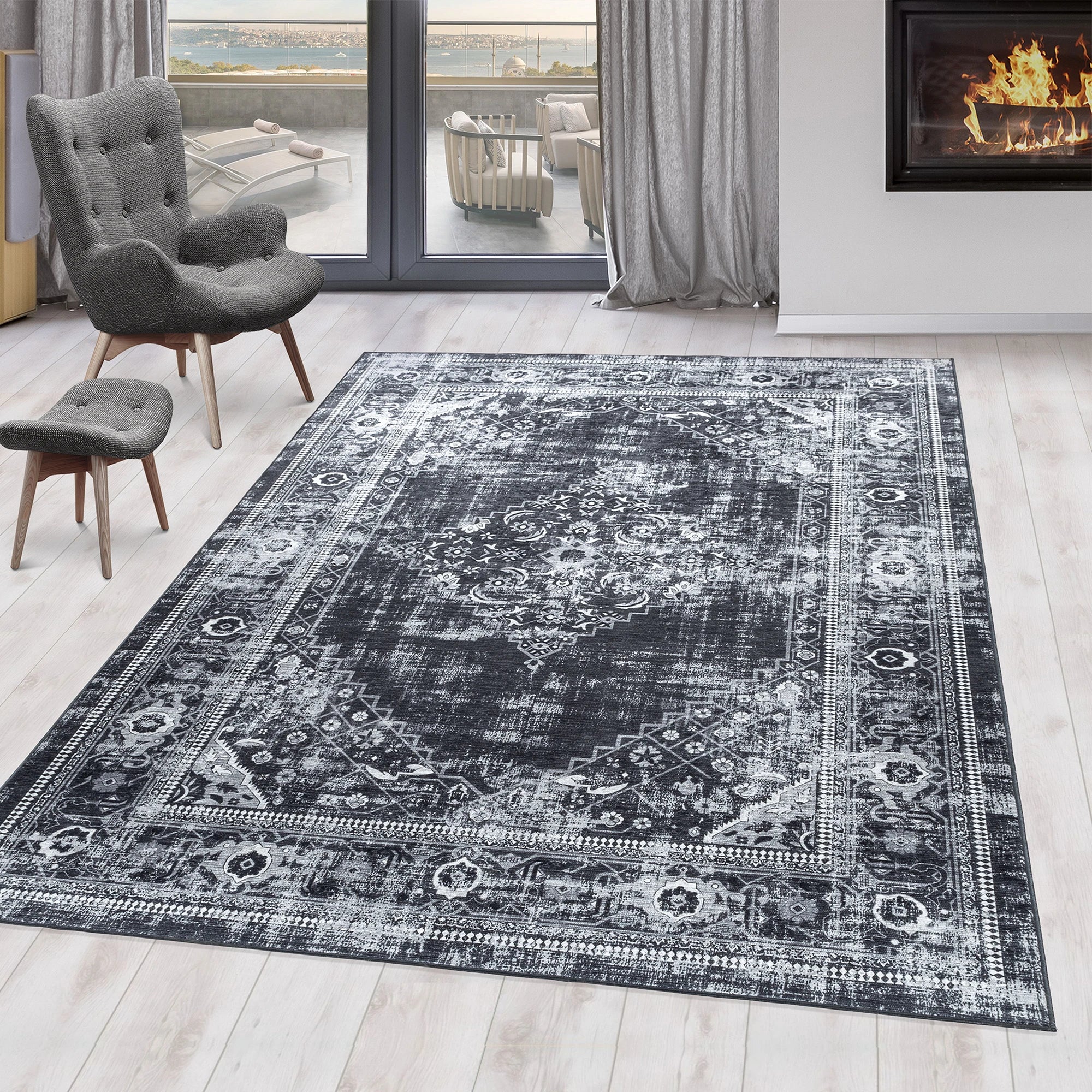 Oriental Rug Black