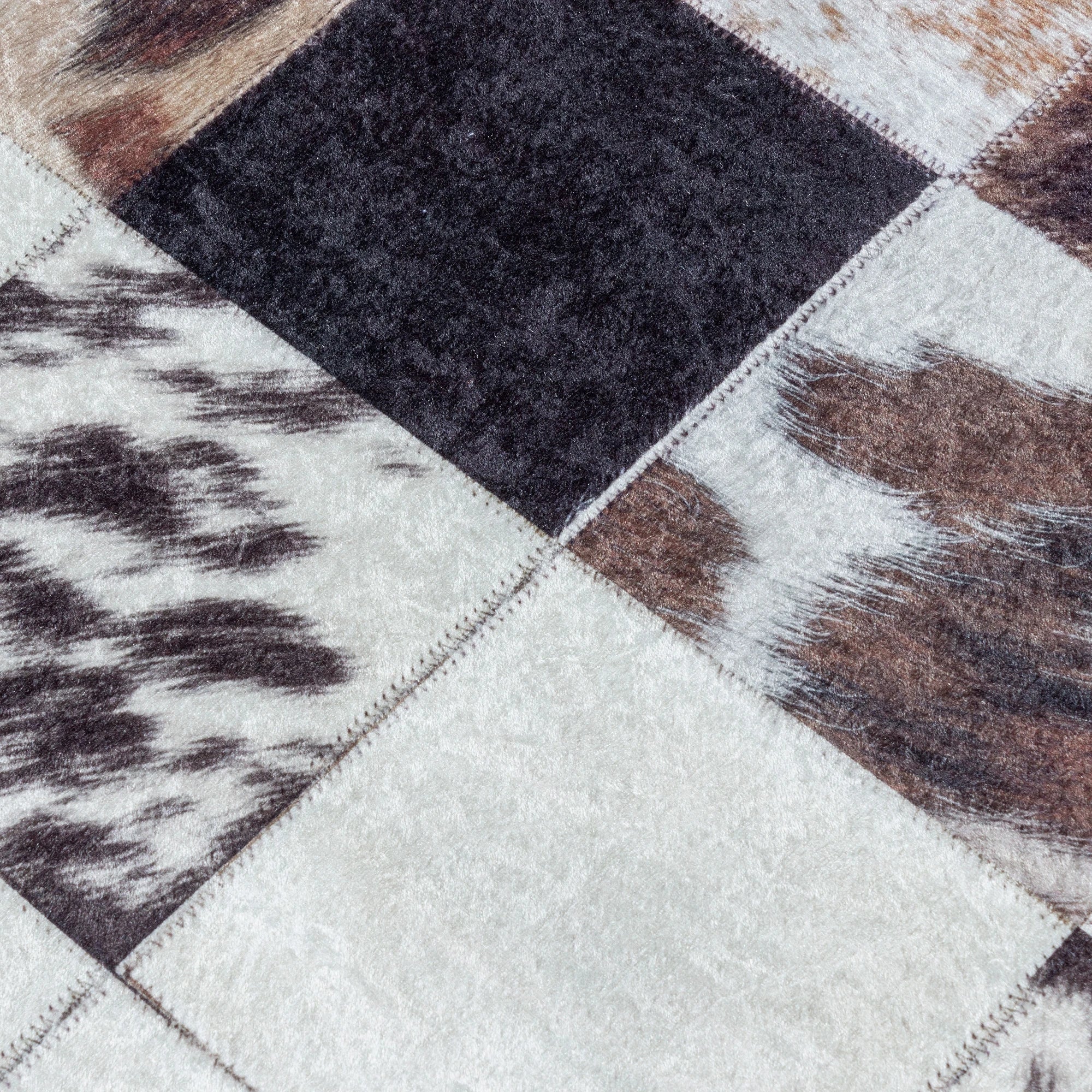 Patchwork Teppich Weiß