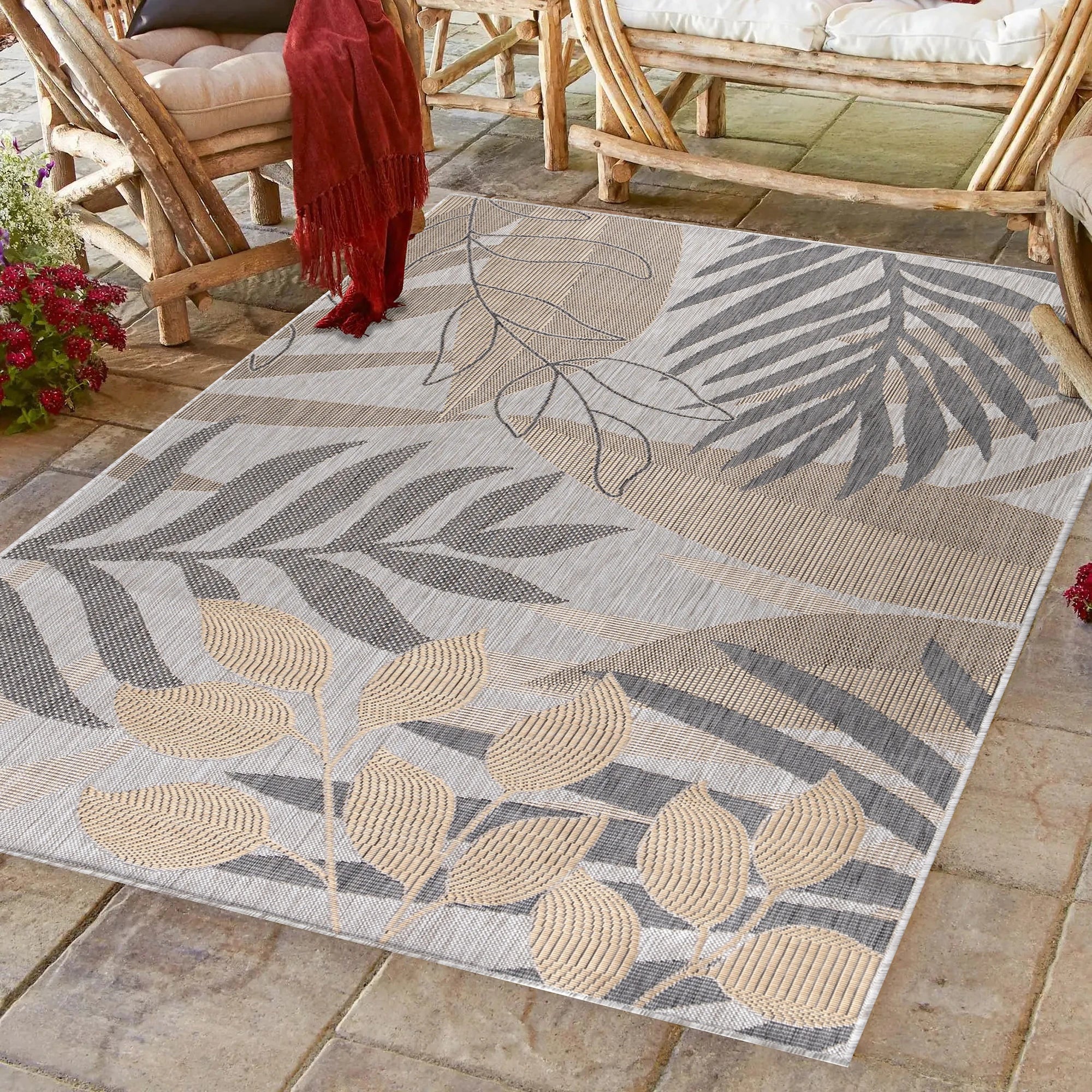 Palm Chic Area Rug Beige