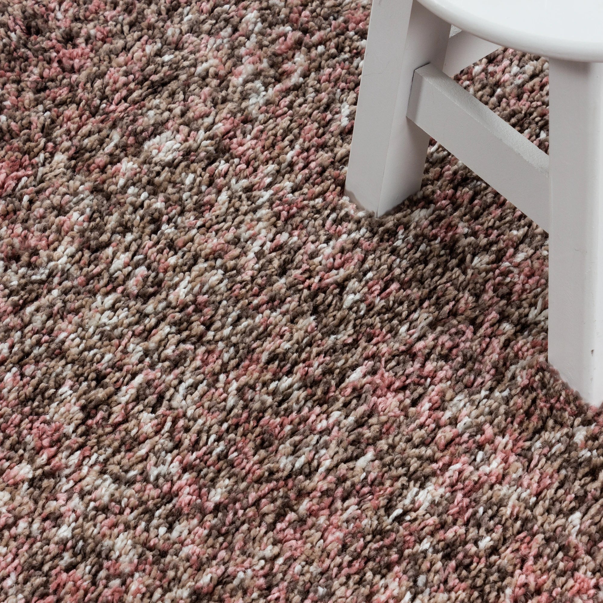Melierter gemütlicher Teppich in Rosa