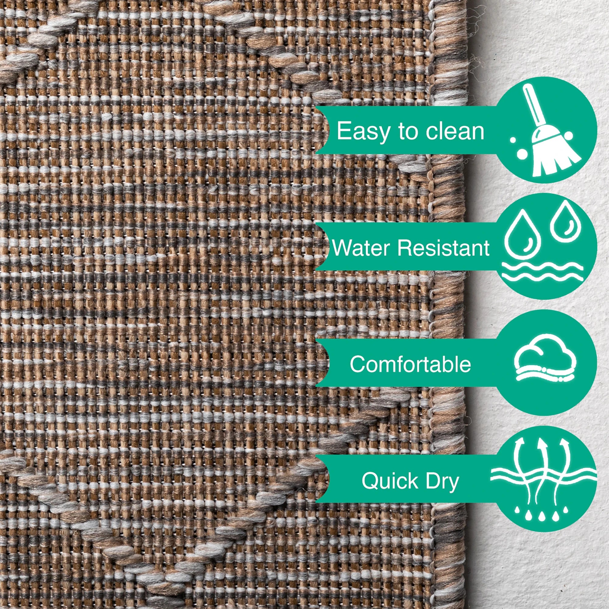 Cross Design Jute Rug | Beige