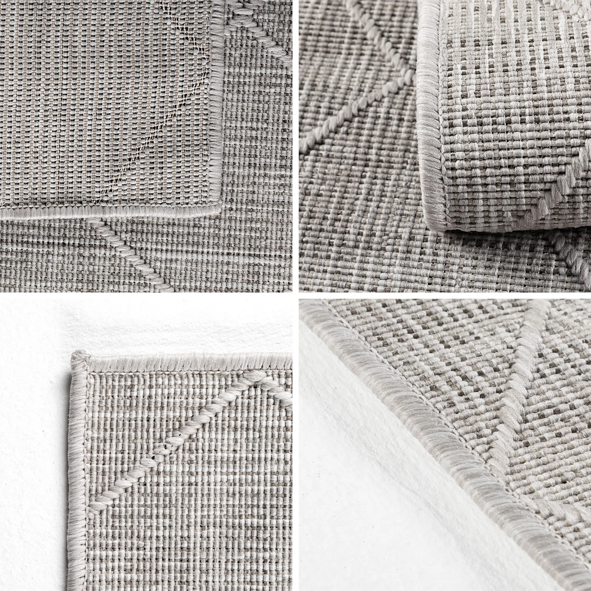Cross Design Jute Rug | Gray