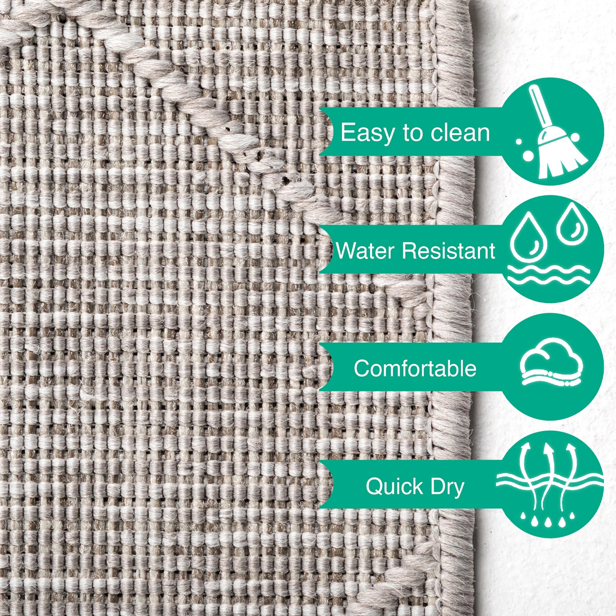 Cross Design Jute Rug | Gray