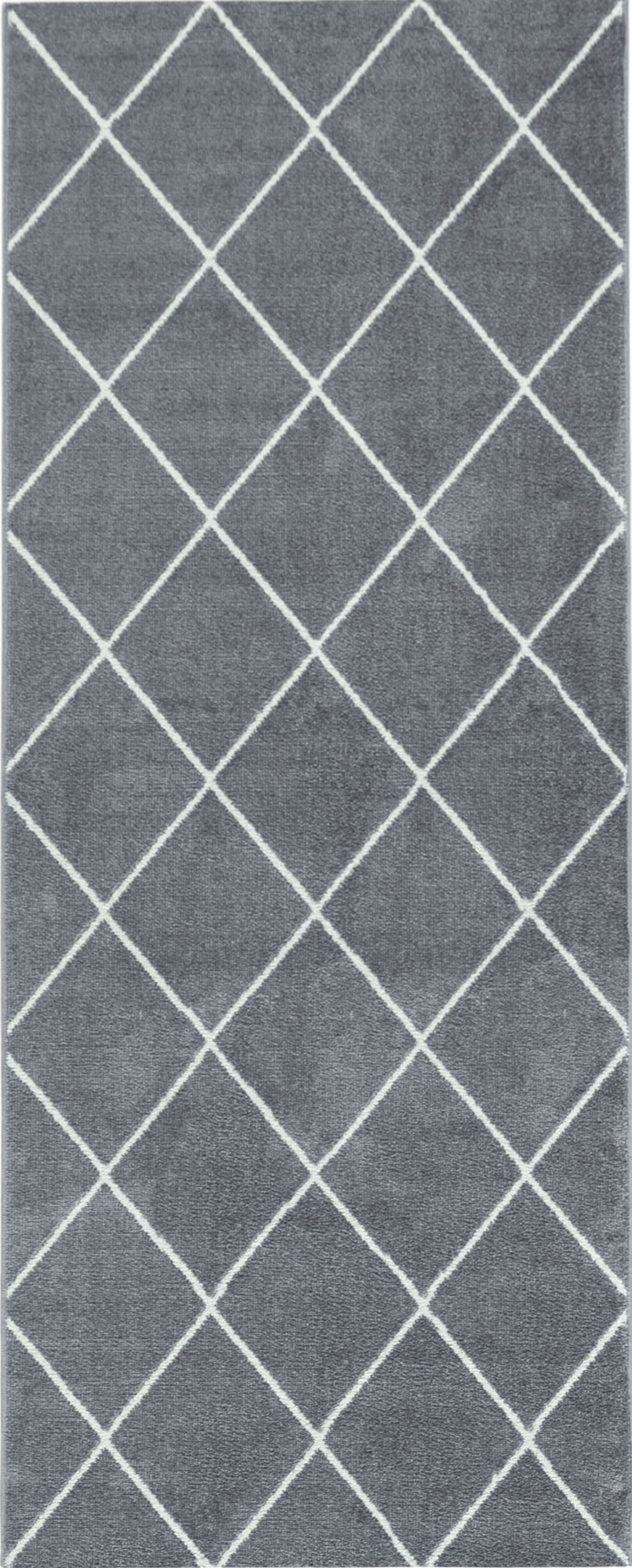 Geometrischer Mosaikteppich in Silber