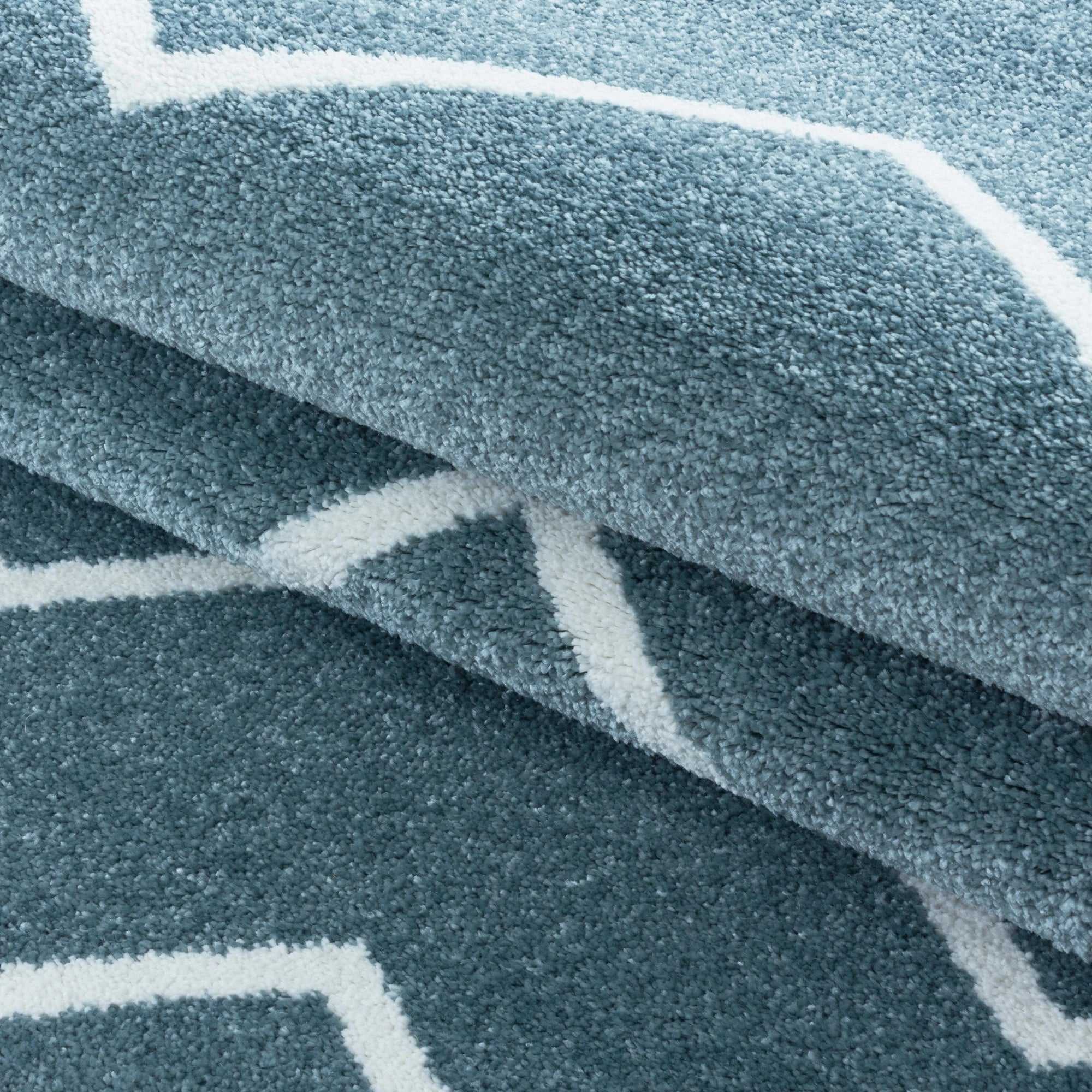 Zigzag Pattern Rug Blue