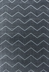 Zigzag Pattern Neutral Floor Rug Gray