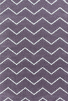 Zigzag Pattern Modern Area Rug Violet / Purple