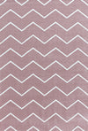 Zigzag Pattern Neutral Rug Pink