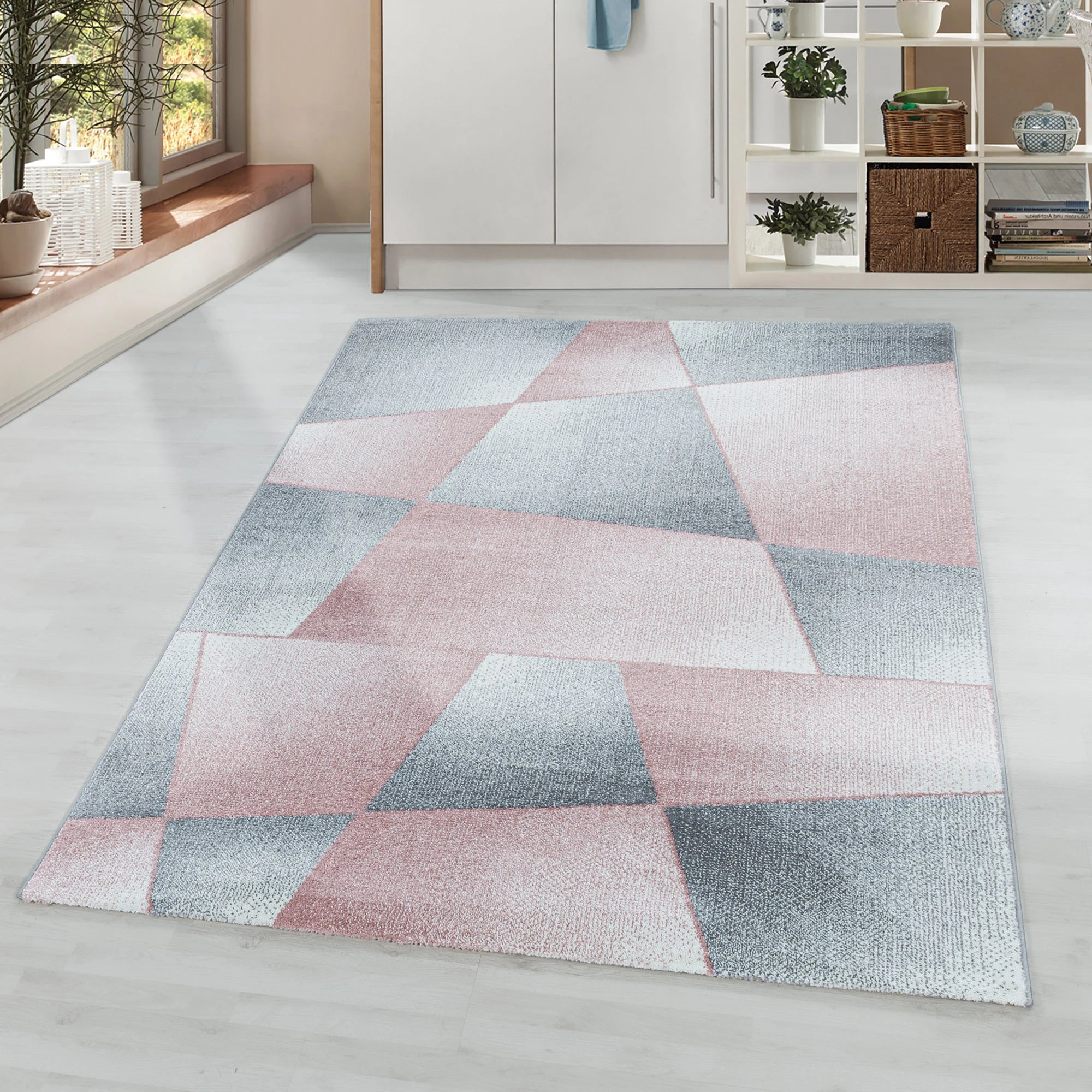 Abstract Modernist Rug Pink